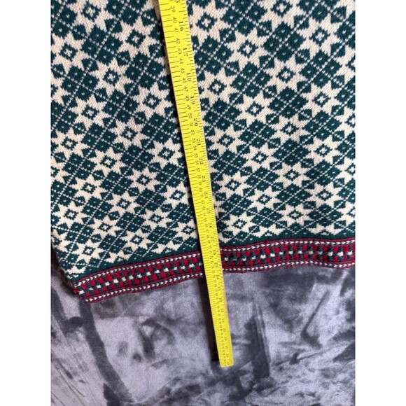 Vintage Nortic Ridge Long Sleeve Pullover Green Geometric All Over Print Knit - Picture 4 of 7